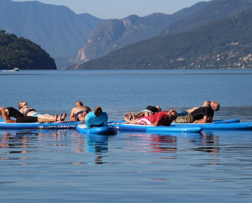 SUP-Yoga Katsegeln.Comersee